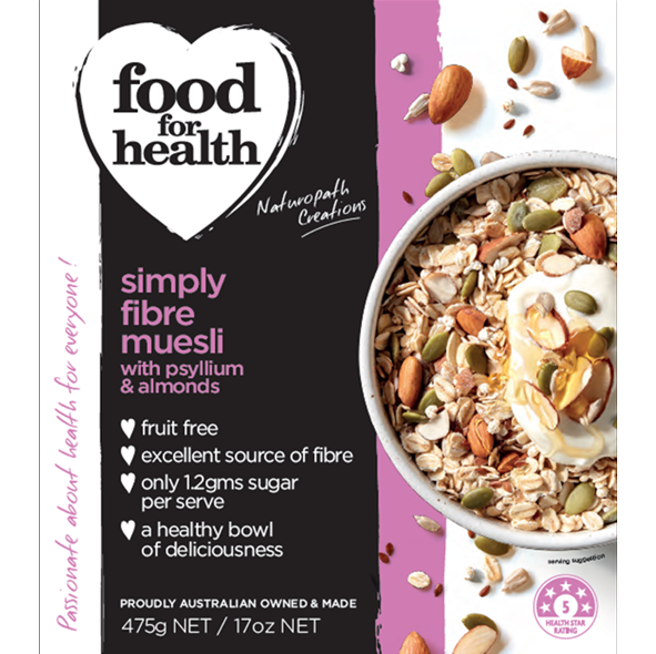 Simply Fibre Muesli with Australian Oats & Almonds Food for Health