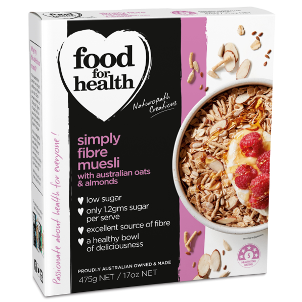 Simply Fibre Muesli with Australian Oats & Almonds Food for Health