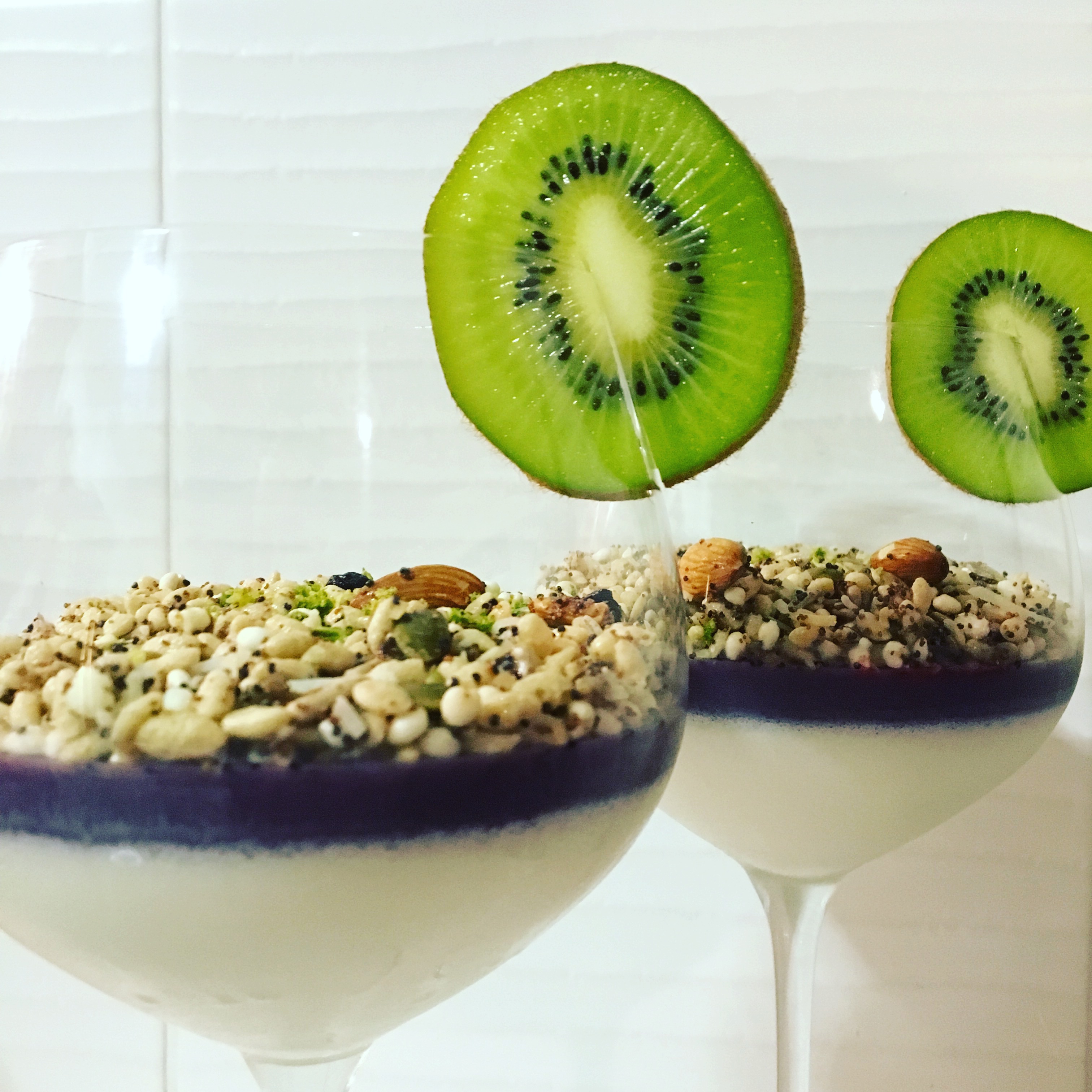 Coconut, Blueberry & Lime Panna Cotta